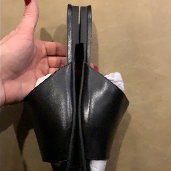 SAKS FIFTH AVENUE Leather Slip ons Sandals - Picture 3 of 4